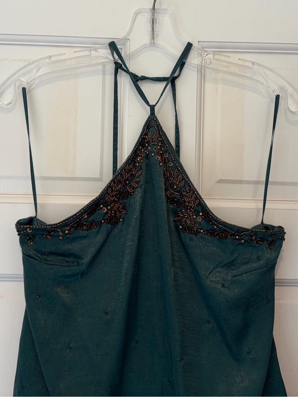Free People Embellished Teal Halter Cami Top - Picture 4 of 12